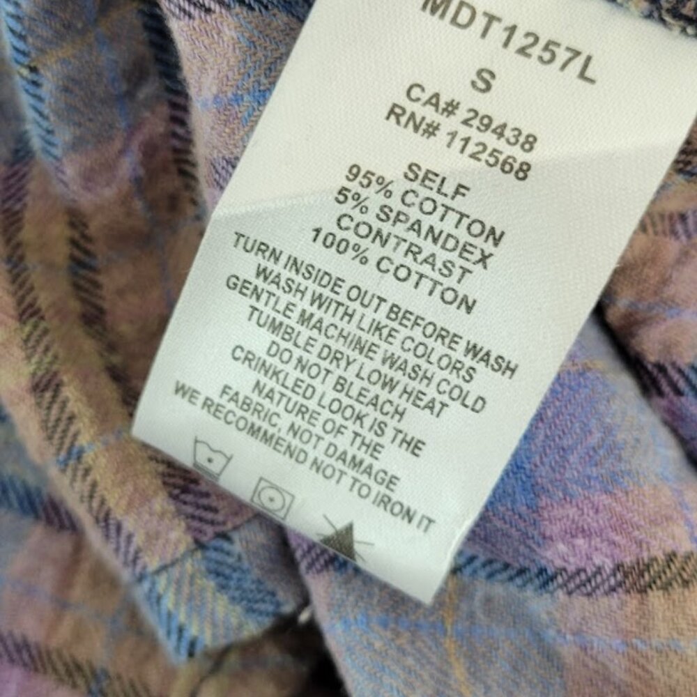 MISS ME plaid washed button down shirt Sz S NEW - Picture 11 of 12